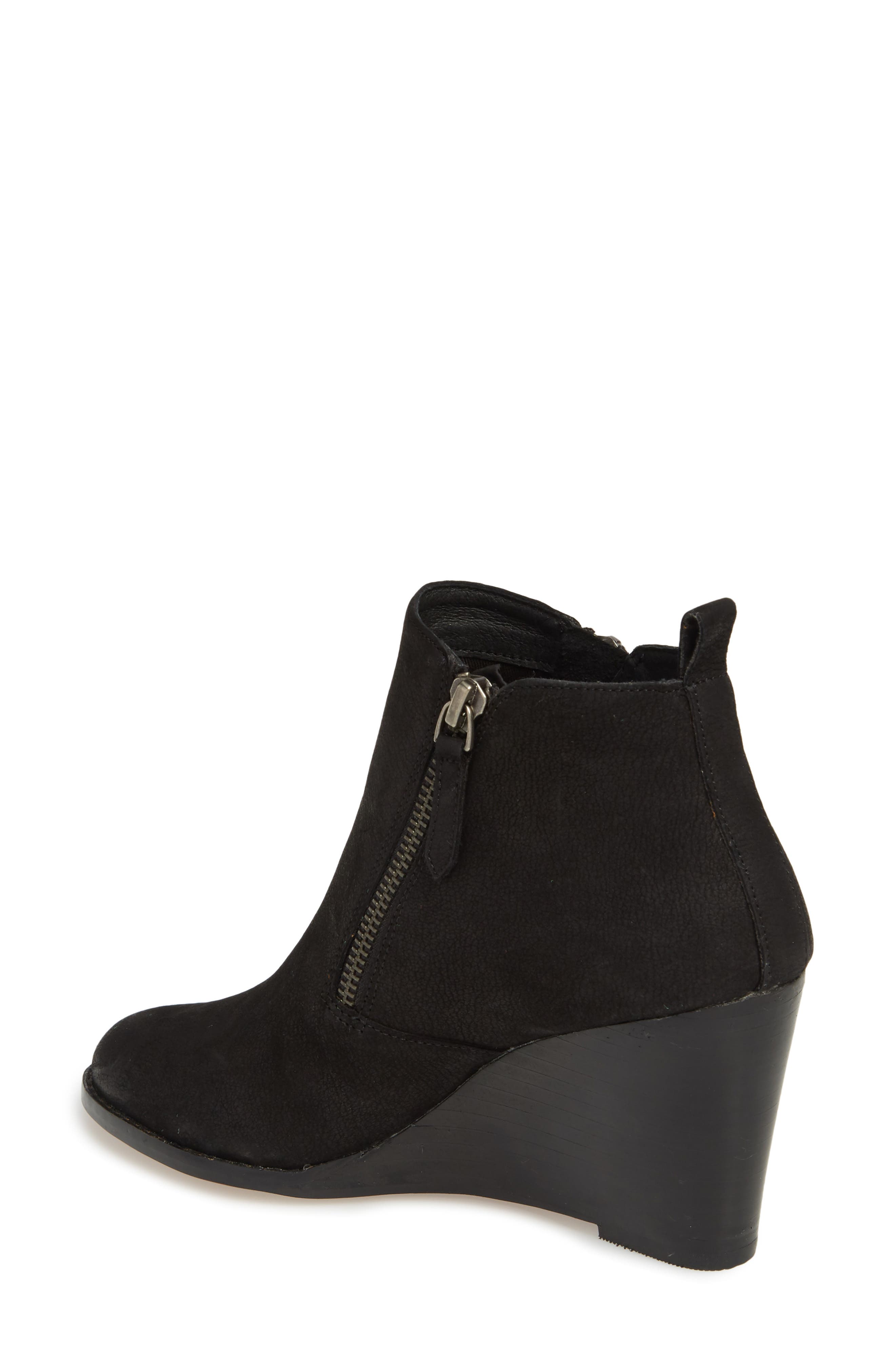 Wesley Wedge Bootie, Alternate, color, BLACK OILED NUBUCK