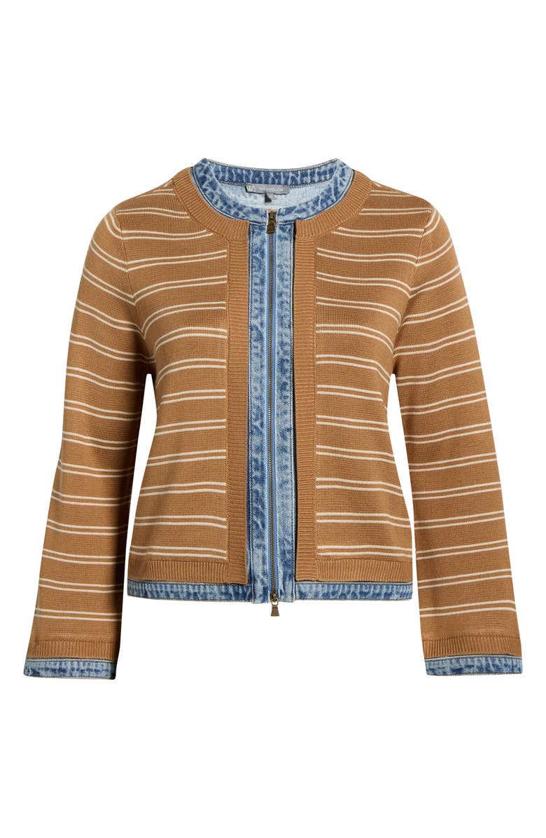 Wit & Wisdom Mixed Media Denim Trim Jacket, Alternate, color,