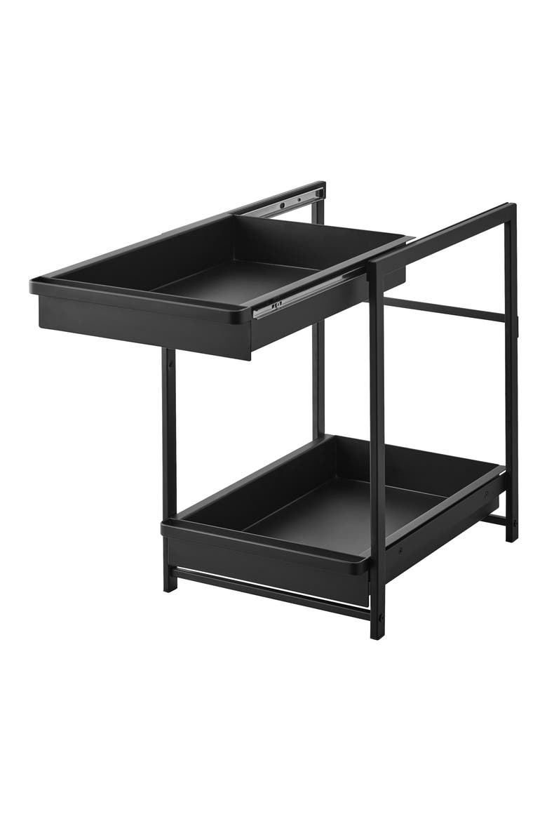 2-Tier Pull Out Shelf, Alternate, color, BLACK