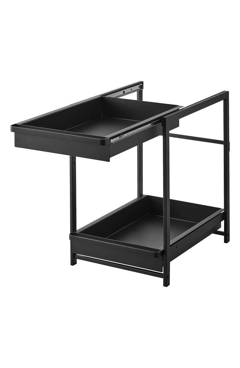 Yamazaki 2-Tier Pull Out Shelf, Alternate, color, Black
