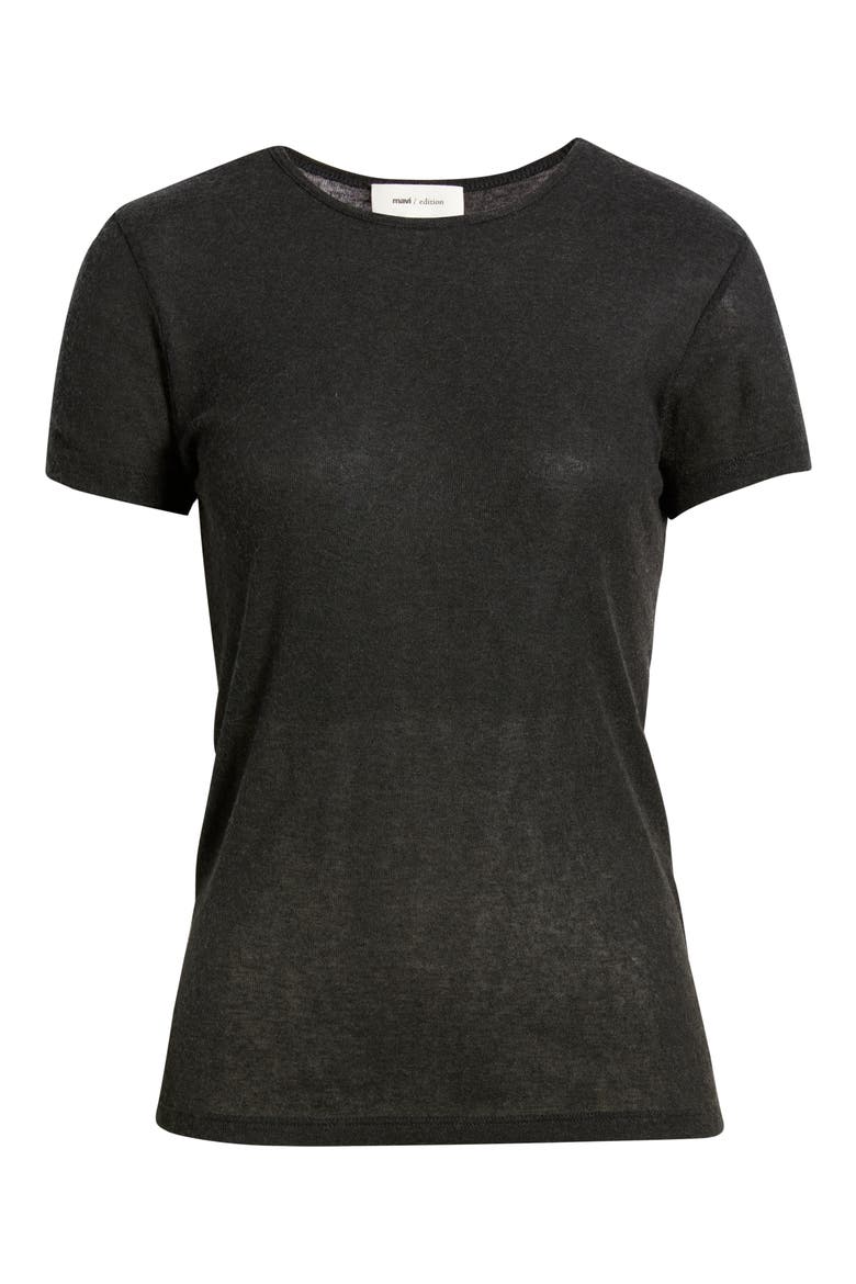 Basic Wool Blend T-Shirt, Alternate, color, BLACK