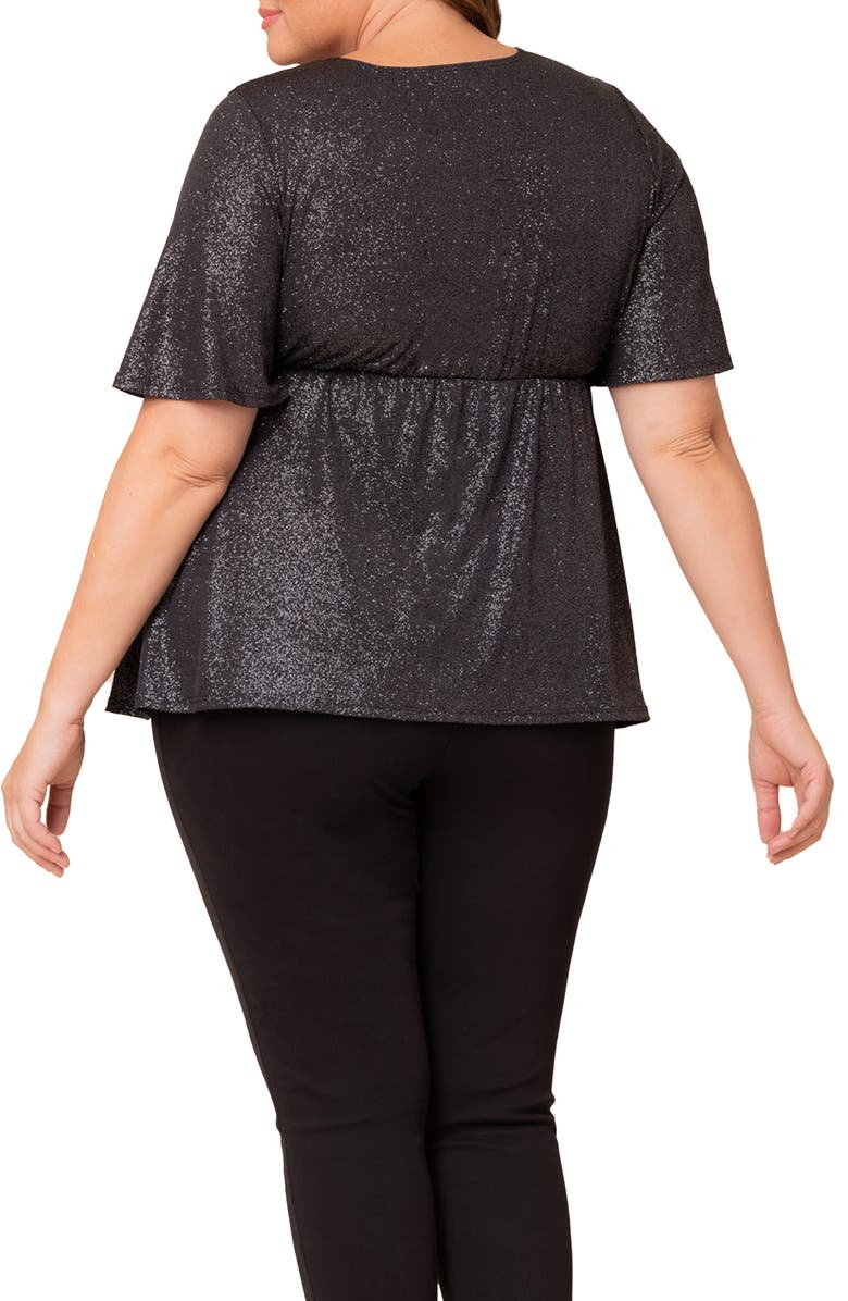 Kiyonna Galaxy Glitter Twist Front Top, Alternate, color,