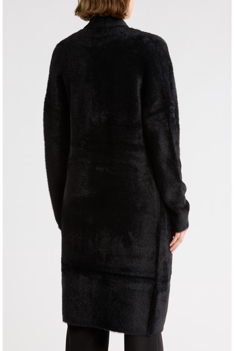 Mina Open Front Eyelash Cardigan, Alternate, color, BLACK