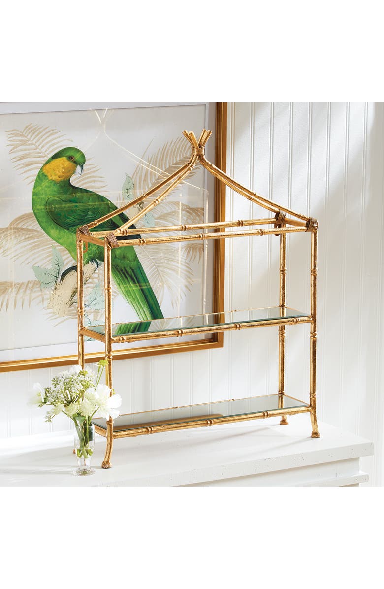 Napa Home & Garden Daphne 2-Tier Curio Shelf, Alternate, color, Gold