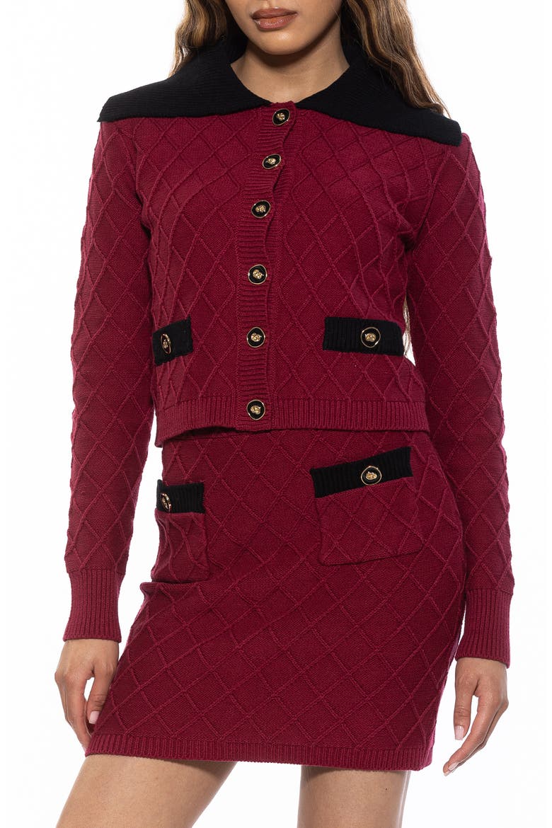 Pattern Cardigan, Main, color, BURGUNDY
