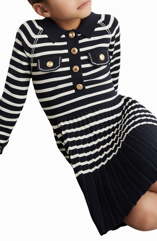 Reiss Girls' Sapna Striped Knitted Dress - Little Kid, Big Kid In Blue