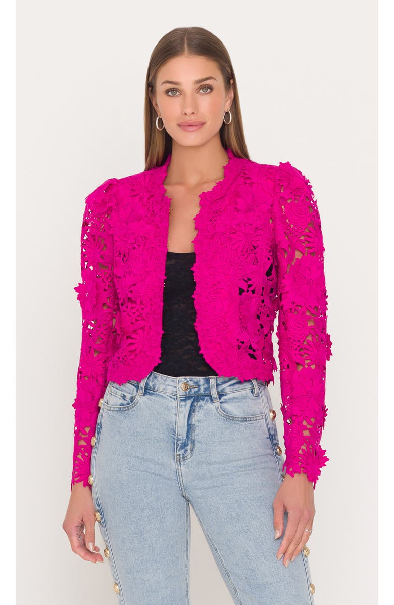 Generation Love Bondi 3D Lace Jacket, Main, color, Hibiscus