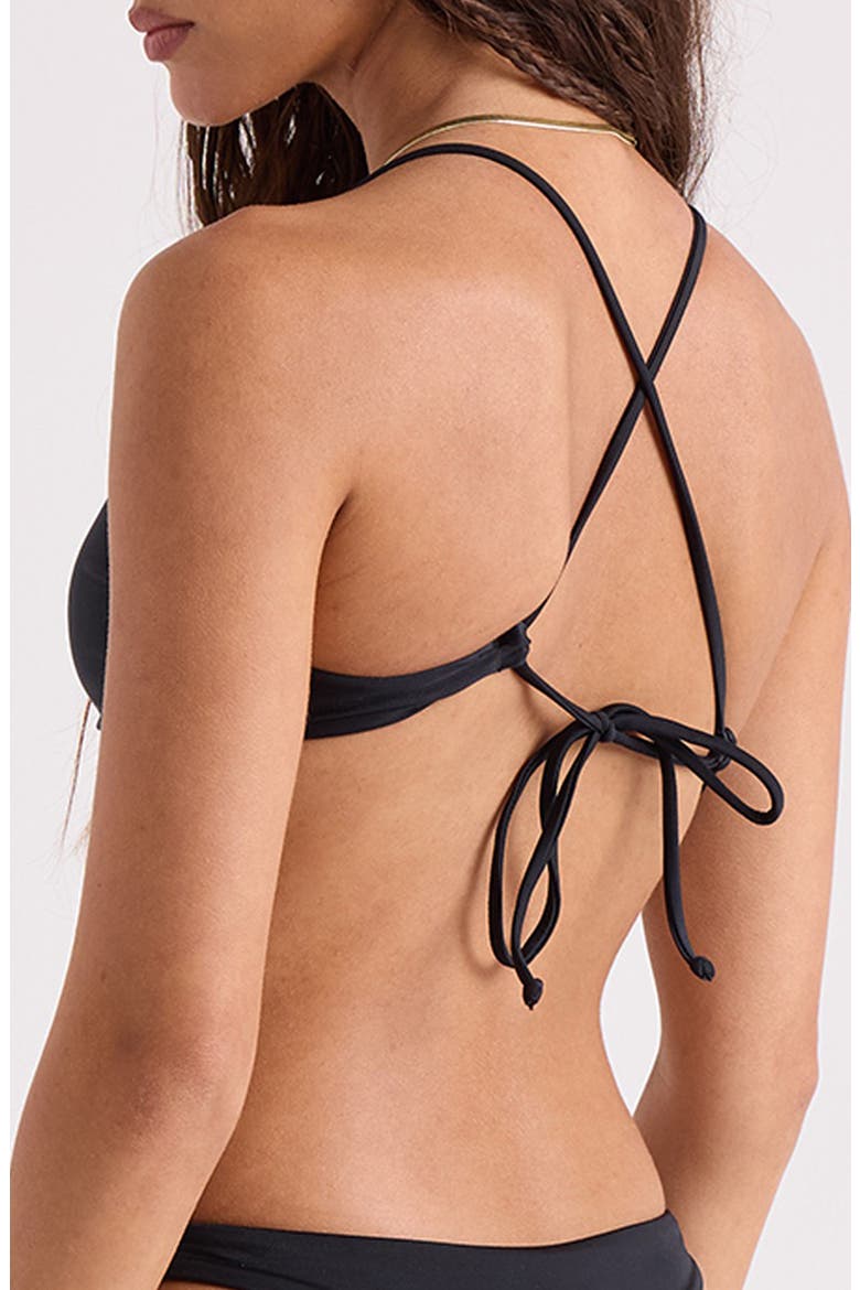 Simply Seamless Twist Front Bikini Top, Alternate, color, BLACK