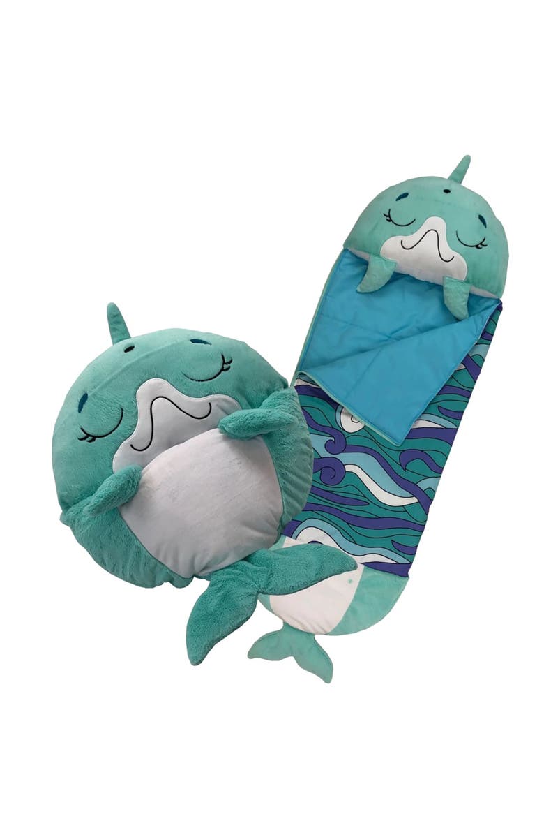 Happy Nappers Pillow & Sleepy Sack Medium Dolphin Disco 54 Inch x 20 Inch, Alternate, color, Blue