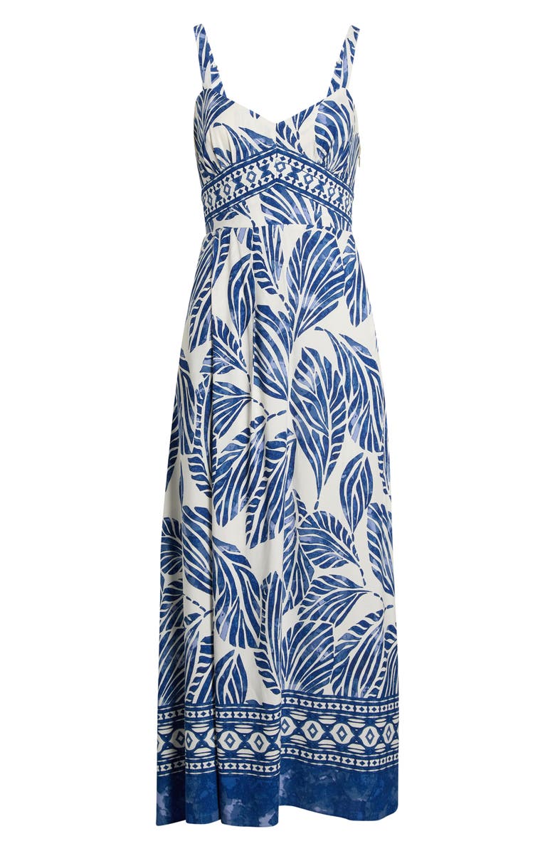 CeCe Leaf Print Sundress, Alternate, color, New Ivory