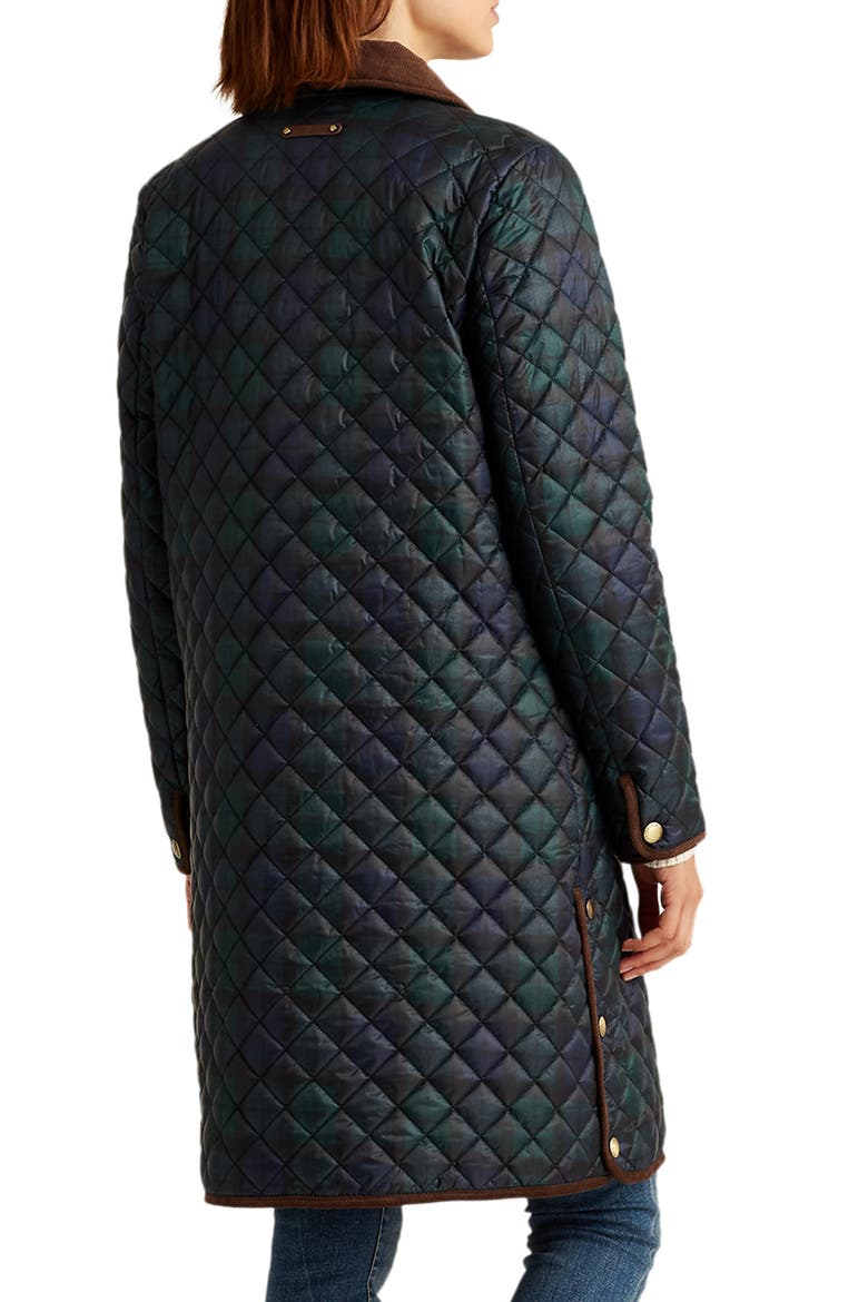 Diamond Quilted Coat, Alternate, color, BLACK WATCH