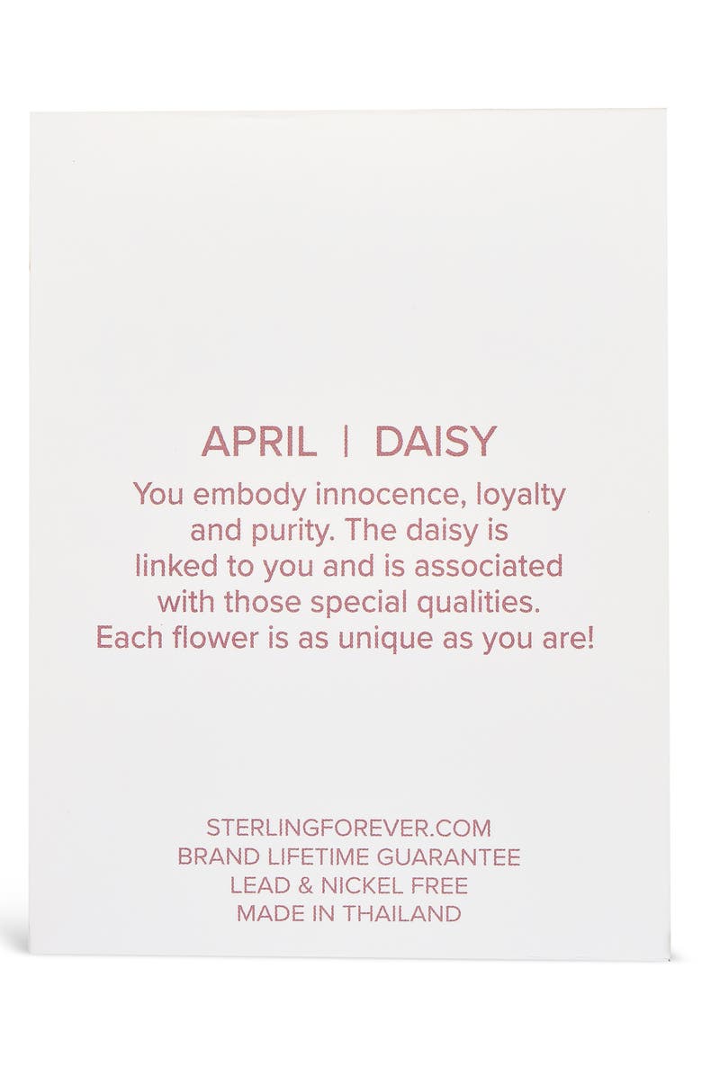 Sterling Forever Birth Flower Pendant Necklace, Alternate, color, Gold/ April