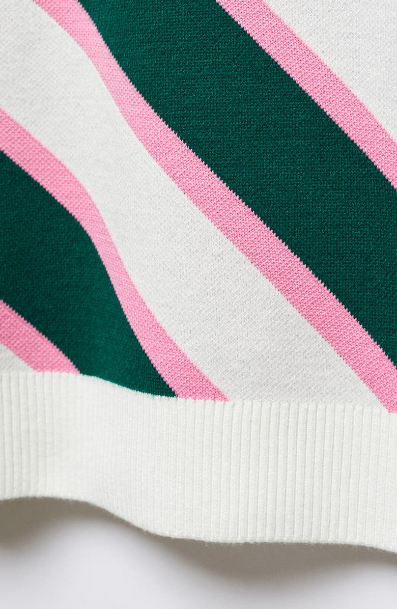 MANGO Diagonal Stripe Mock Neck Sweater, Alternate, color, 