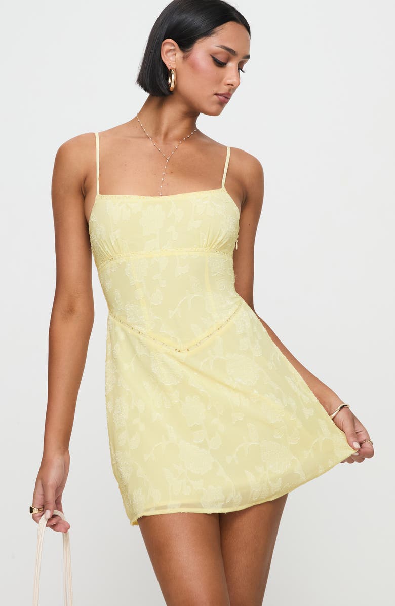 Princess Polly South of France Floral Burnout Mini Dress, Alternate, color, 