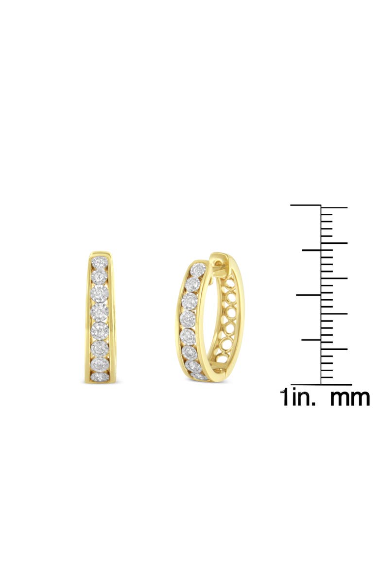 Haus of Brilliance 10KT Yellow and White Gold Diamond Hoop Earring, Alternate, color, Yellow