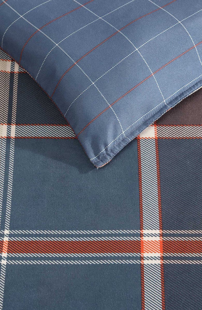 Eddie Bauer Shasta Lake Reversible Duvet Cover Set, Alternate, color, Medium Indigo