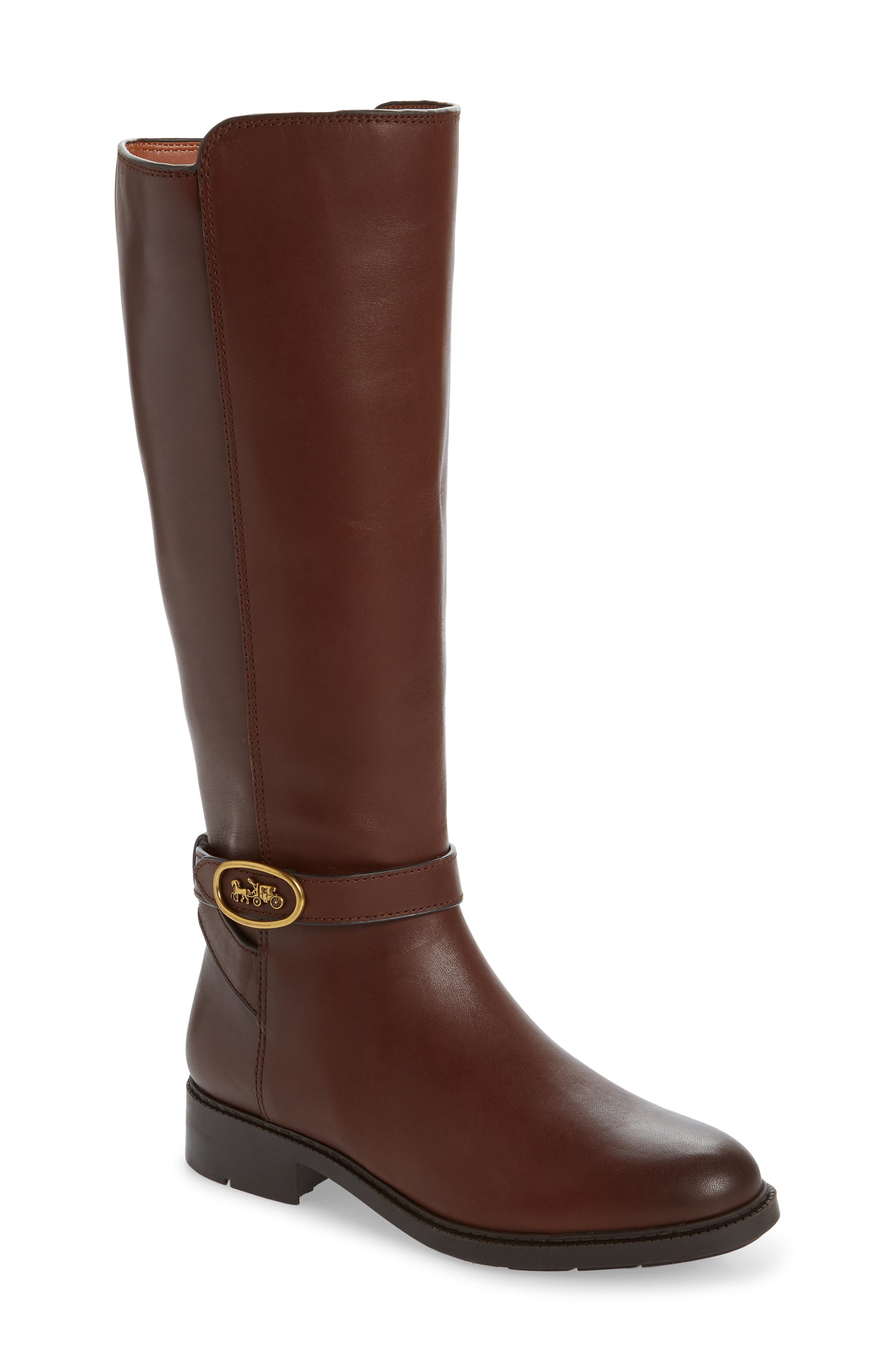 Ruby Knee High Boot, Main, color, WALNUT LEATHER