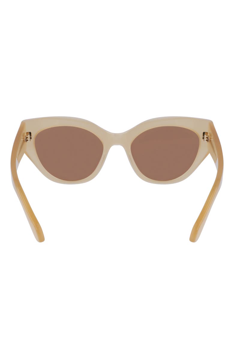 FERRAGAMO Classic Logo Tea Cup 55mm Cat Eye Sunglasses, Alternate, color, Opaline Honey