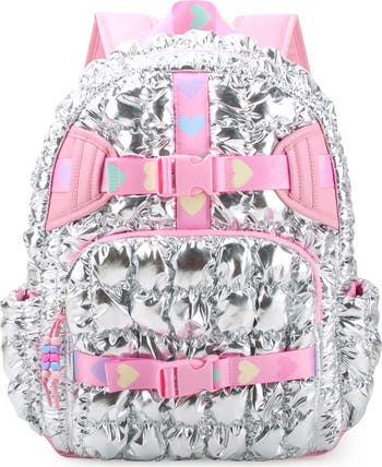 Kids' Metallic Rainbow Heart Scrunch Backpack