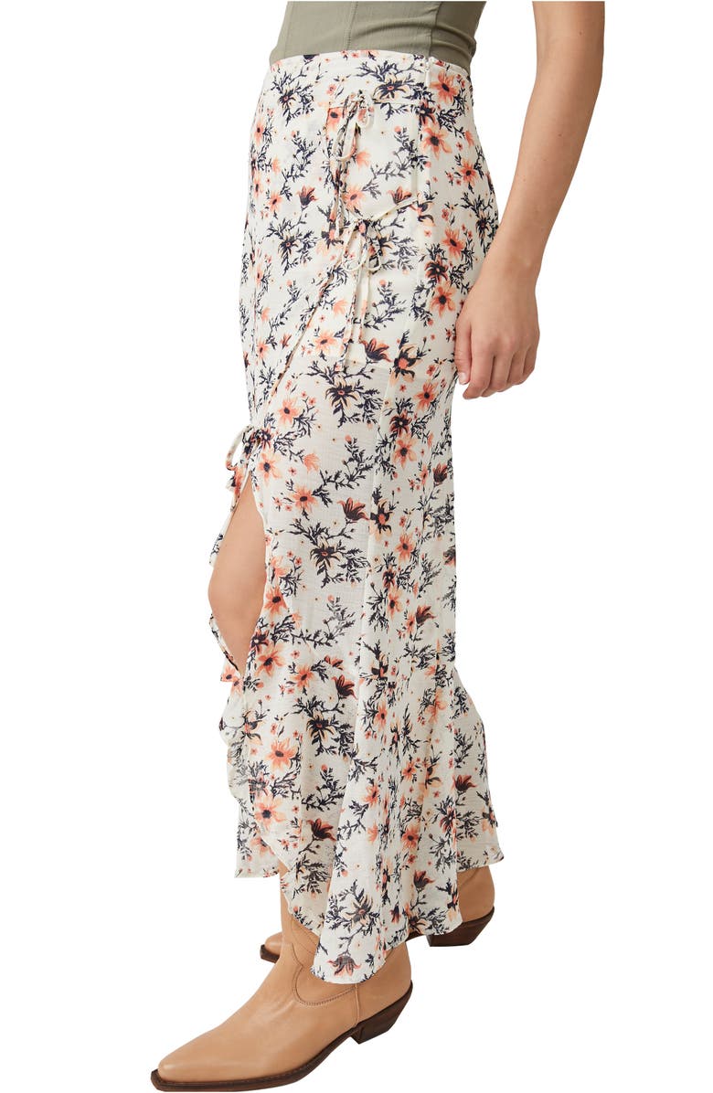 Free People Edge Floral Side Tie Maxi Skirt, Alternate, color, 
