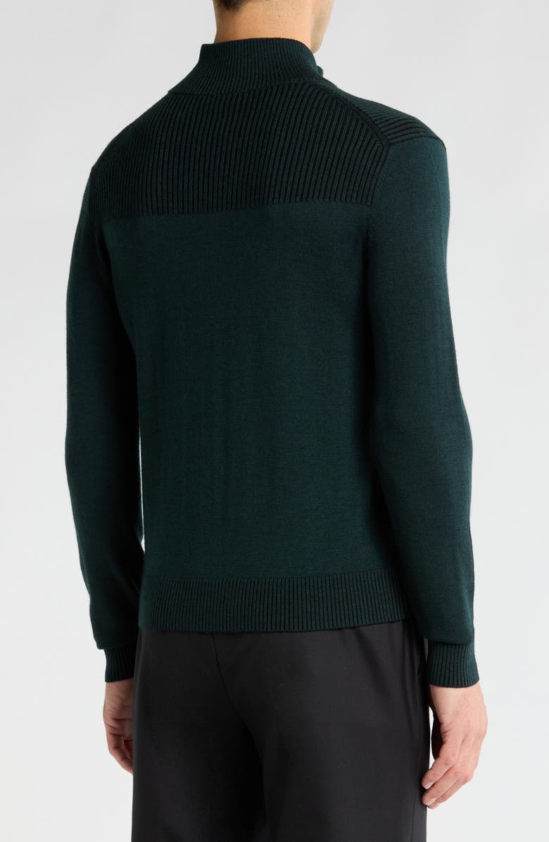 Bruno Magli Merino Wool Plaited Quarter-Zip Pullover, Alternate, color, 