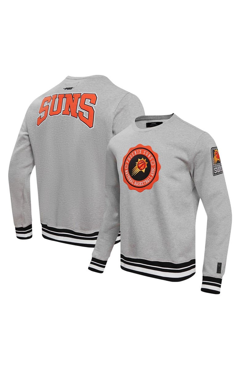 PRO STANDARD Men's Pro Standard Heather Gray Phoenix Suns Crest Emblem Pullover Sweatshirt, Alternate, color, Heather Gray