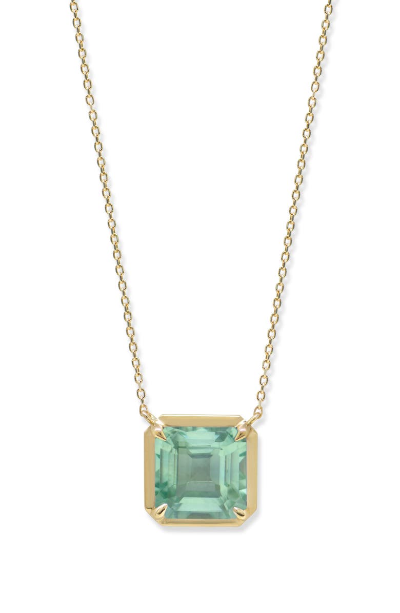 Anzie Cléo Carré Daniela Grande Pendant Necklace, Main, color, Green
