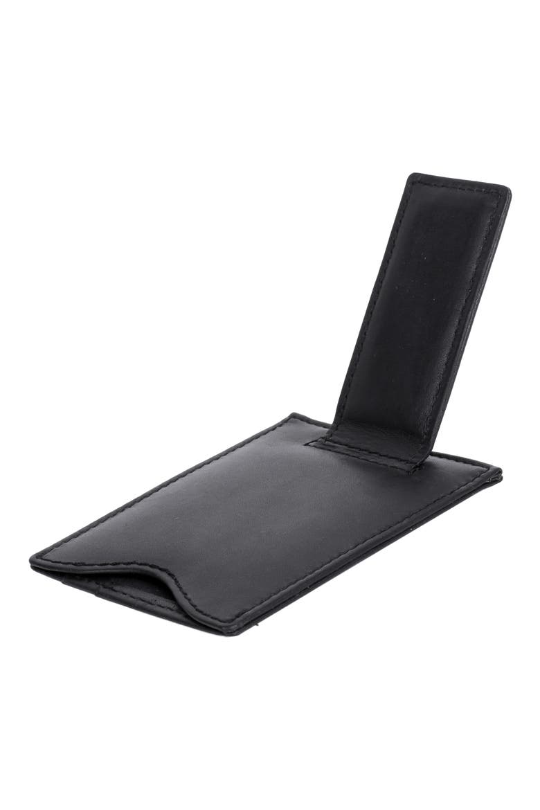 Front Pocket Leather Magnetic Money Clip Wallet, Alternate, color, BLACK
