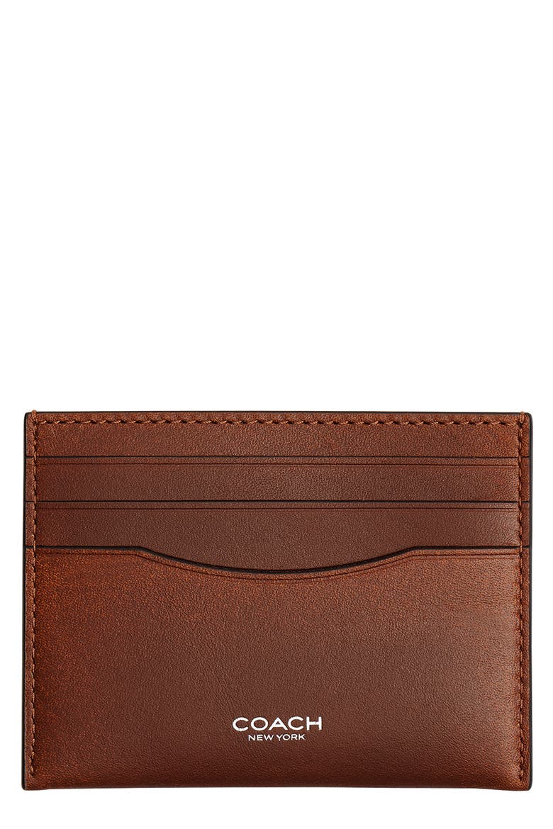 Loved Leather Card Case, Main, color, SADDLE/ BURNT SIENNA
