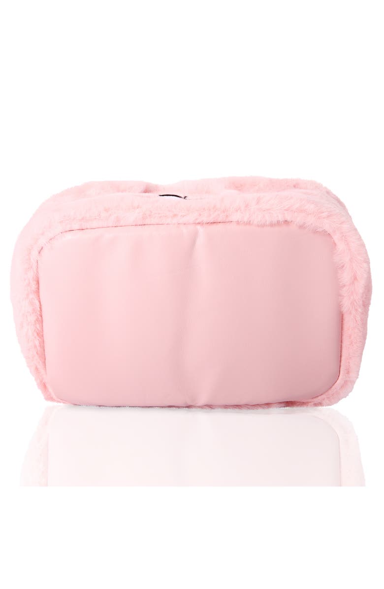 PEANUTS Snoopy Fluffy Cosmetic Bag for Travel, Alternate, color, Pink