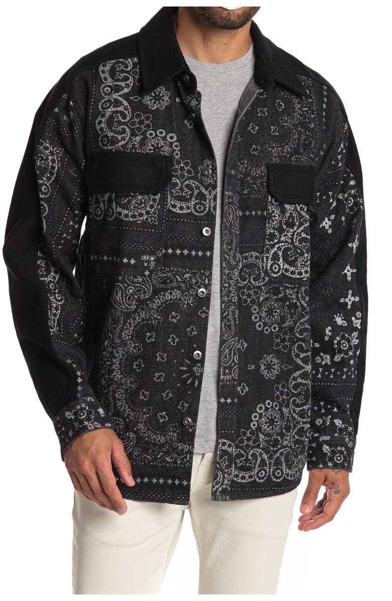 Hudson Jeans Bandana Print Long Sleeve Shirt, Main, color,