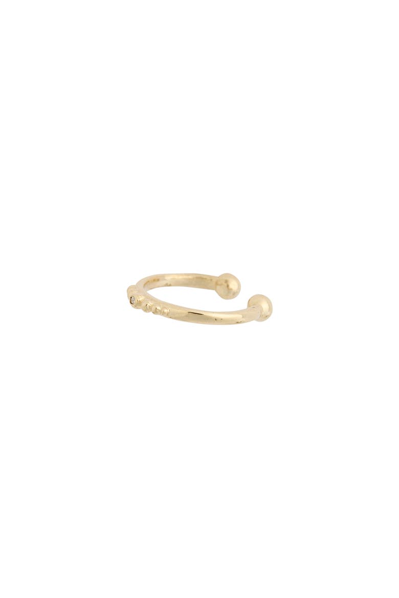 Dew Drop Diamond Ear Cuff, Main, color, YELLOW GOLD