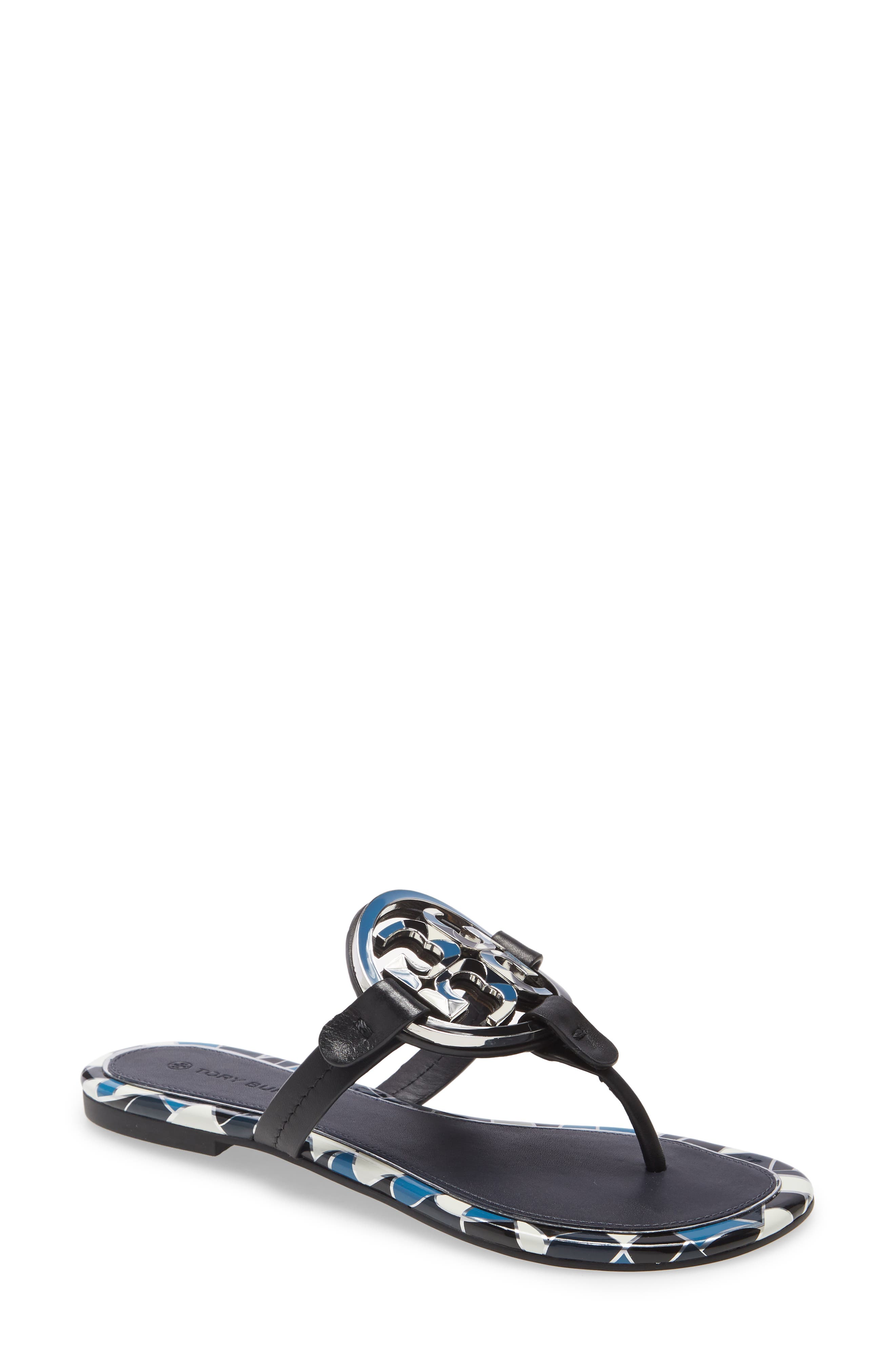Tory Burch Miller Enamel Logo Sandal, Main, color, 