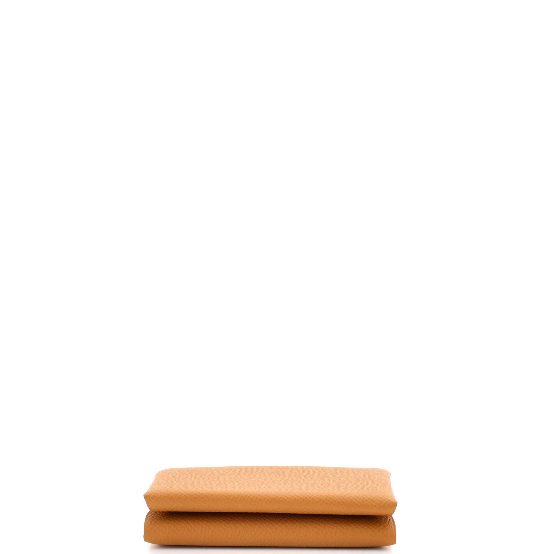Pre-Owned Hermes Calvi Duo Card Holder Epsom, Alternate, color, Sesame