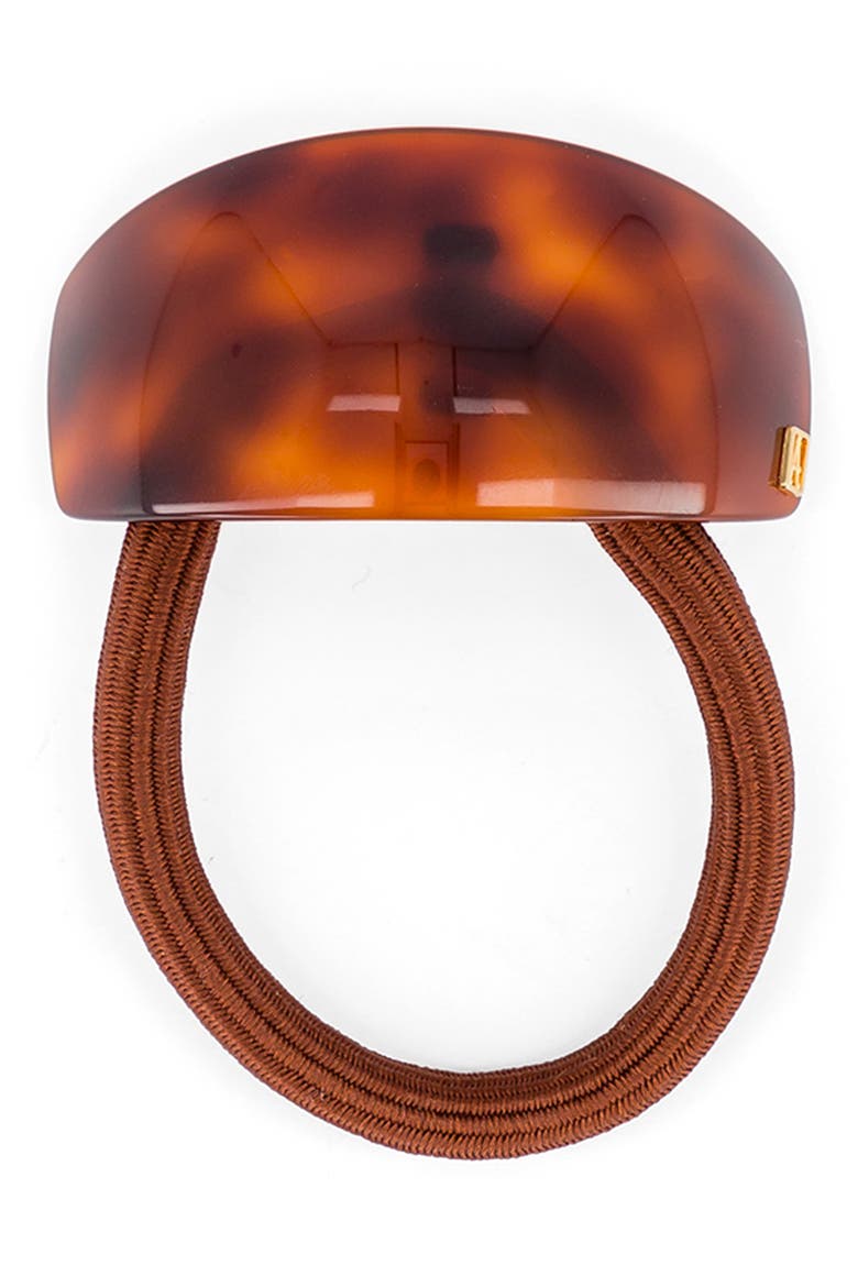 Covered Ponytail Holder, Main, color, BROWN