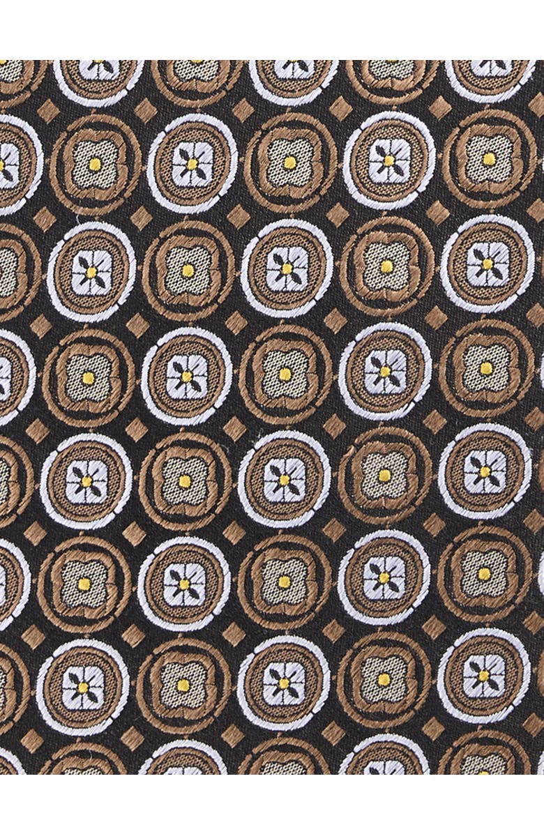 Oak Hill Premium by DXL Medallion Patterned Silk Tie, Alternate, color, Brown