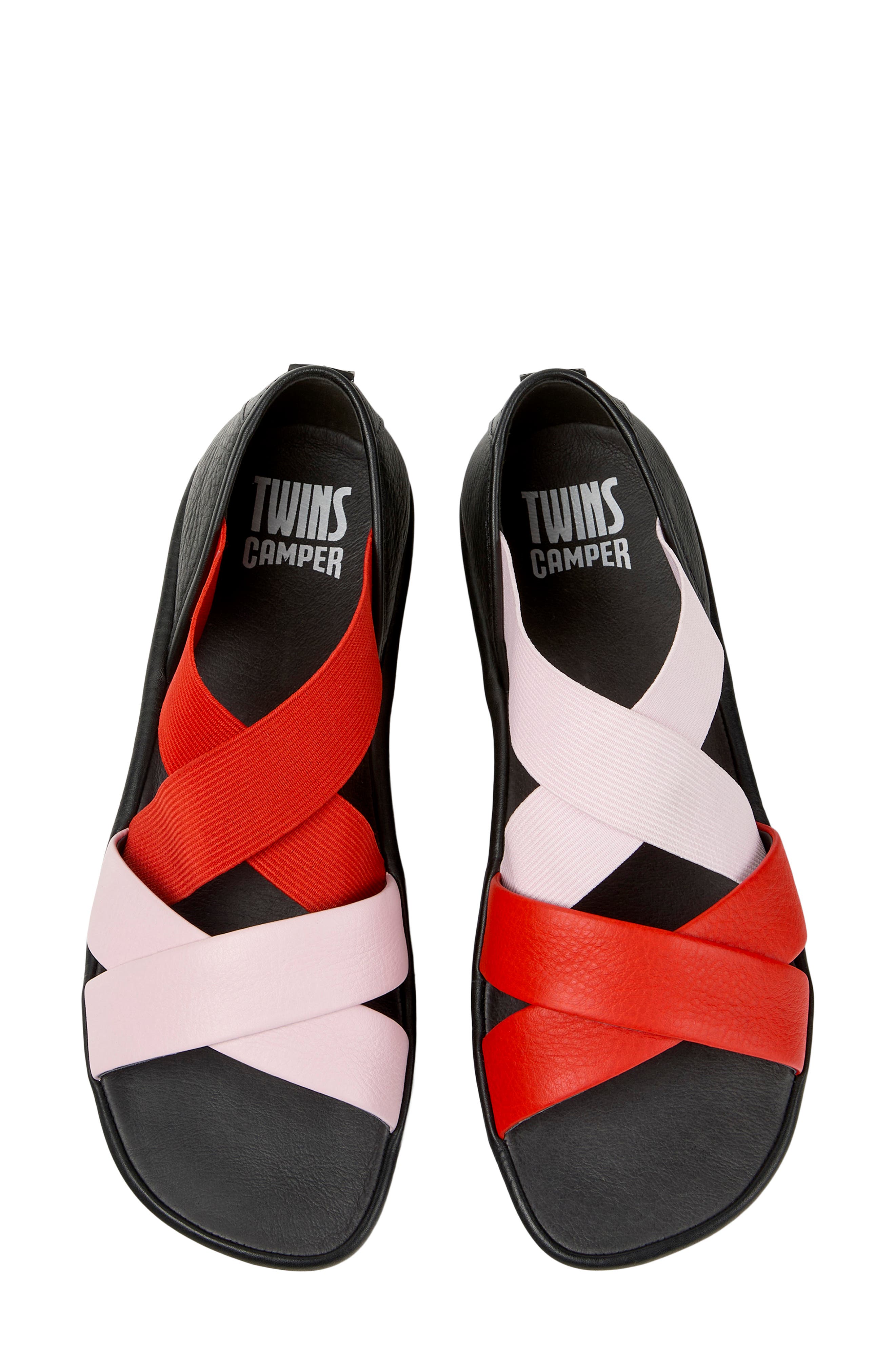 Camper Right Isla Cross Strap Sandal, Alternate, color, Multi - Dark Red