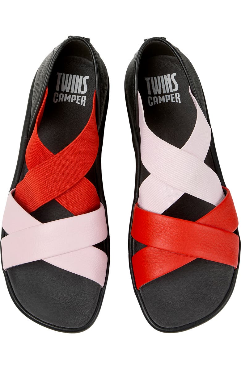 Camper Right Isla Cross Strap Sandal, Alternate, color, Multi - Dark Red