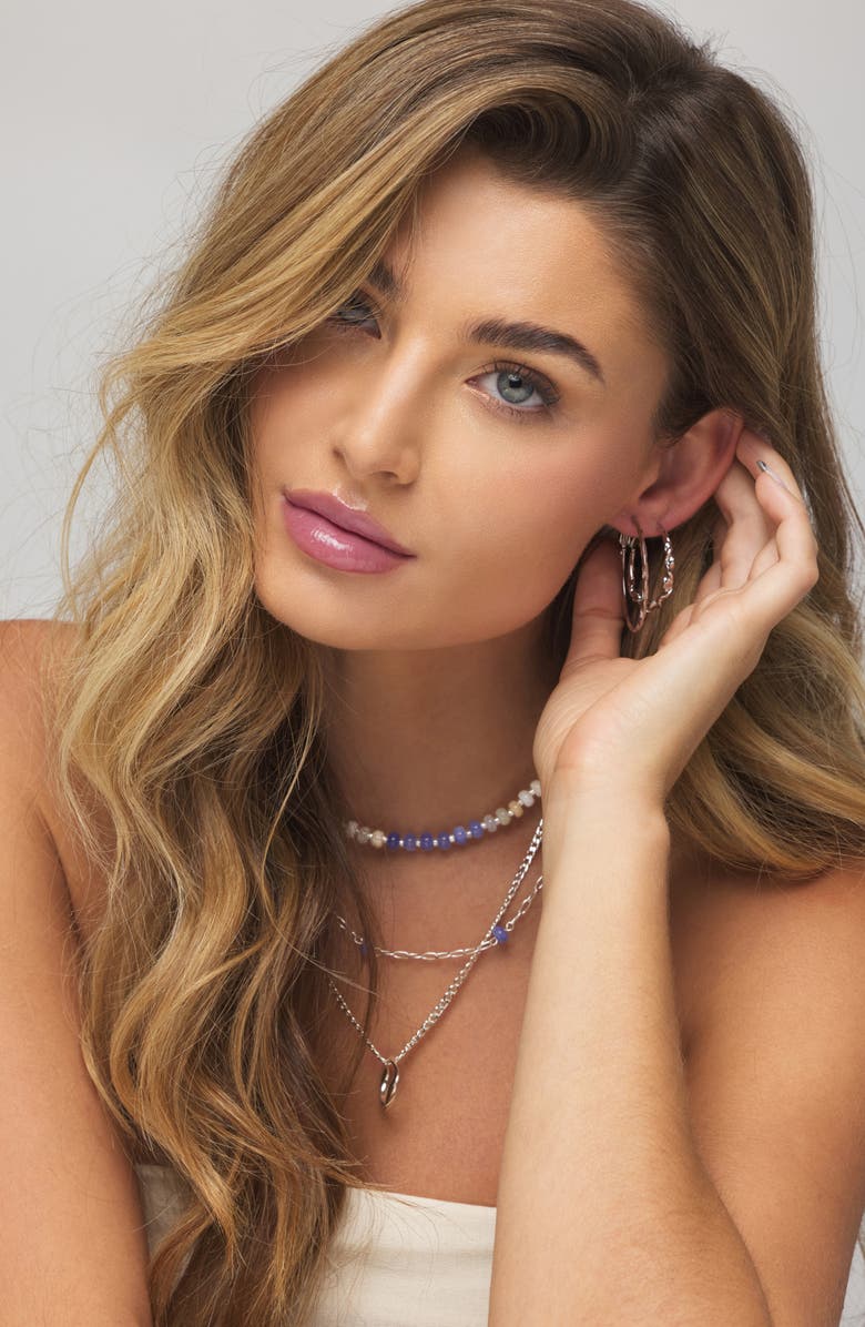 LA MENO Futurism Hoop Earrings, Alternate, color, Silver