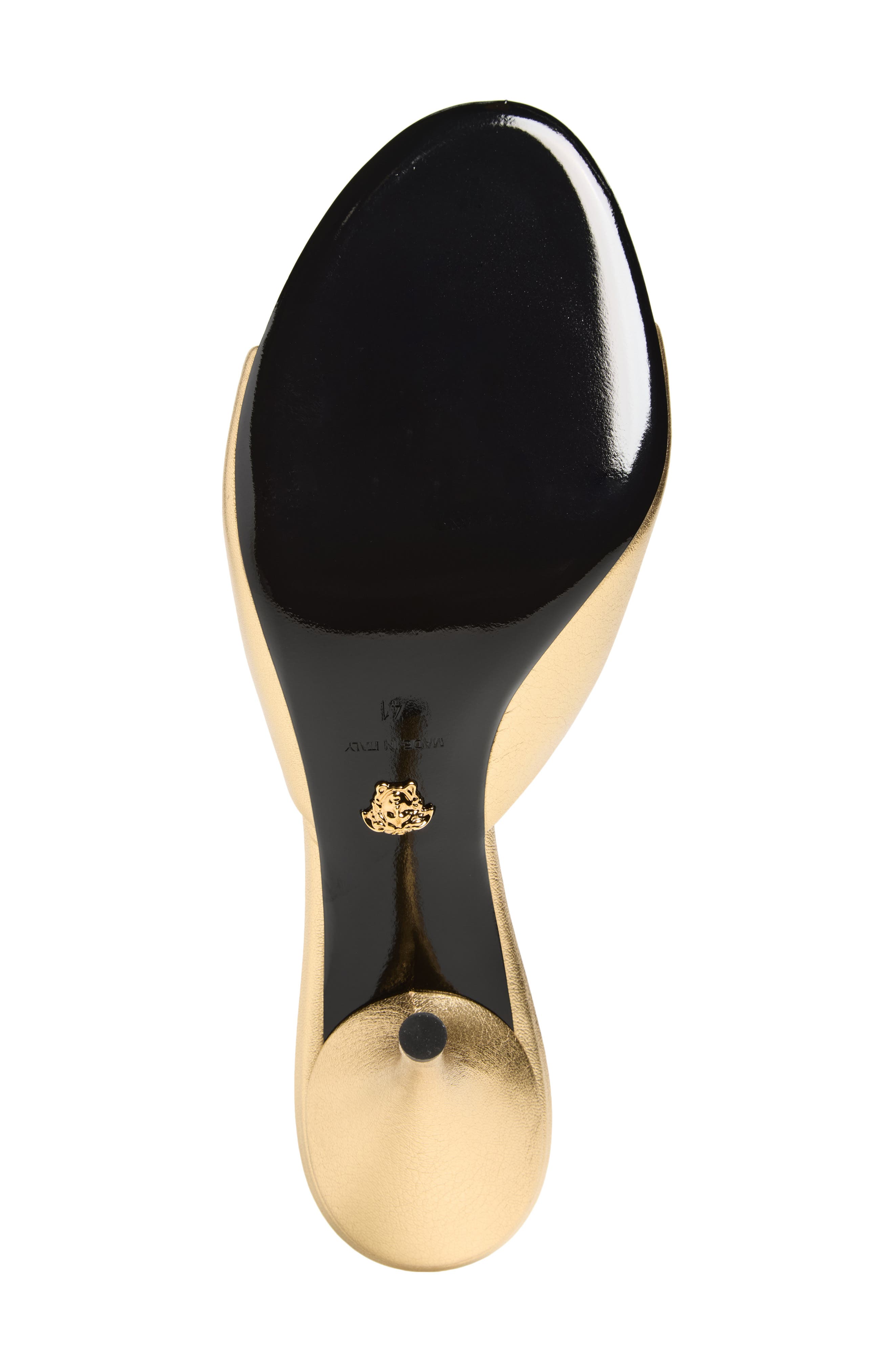 Versace Opera Bow Slide Sandal, Alternate, color, Gold-Versace Gold