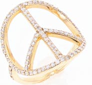 Sheryl Lowe Circular Peace Sign Ring