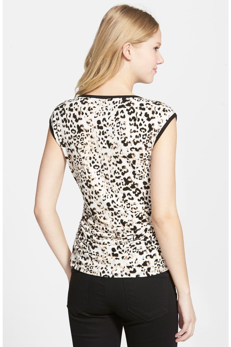 Leopard Print Keyhole Top, Alternate, color, SESAME