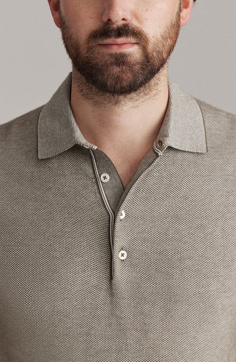 Billy Reid Bird's Eye Piqué Polo Sweater, Alternate, color,