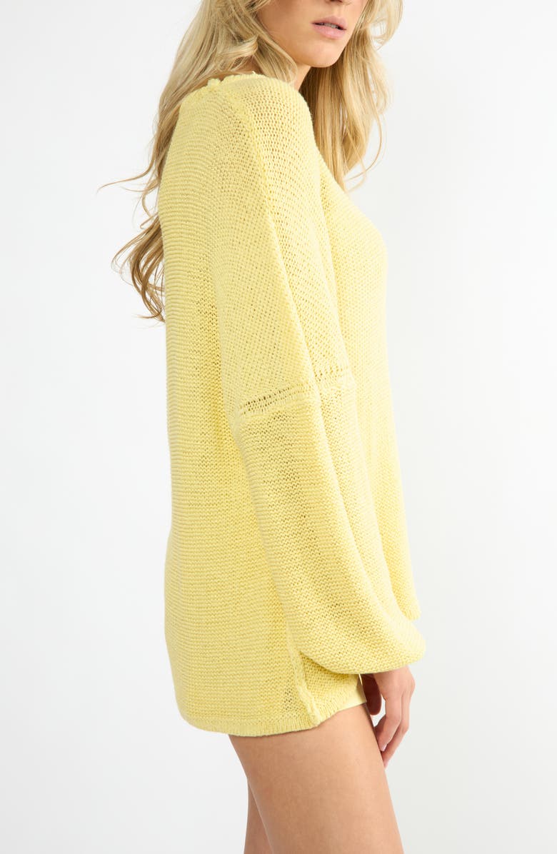 Viens Avec Moi Lightweight Relaxed Fit Sweater, Alternate, color, Yellow
