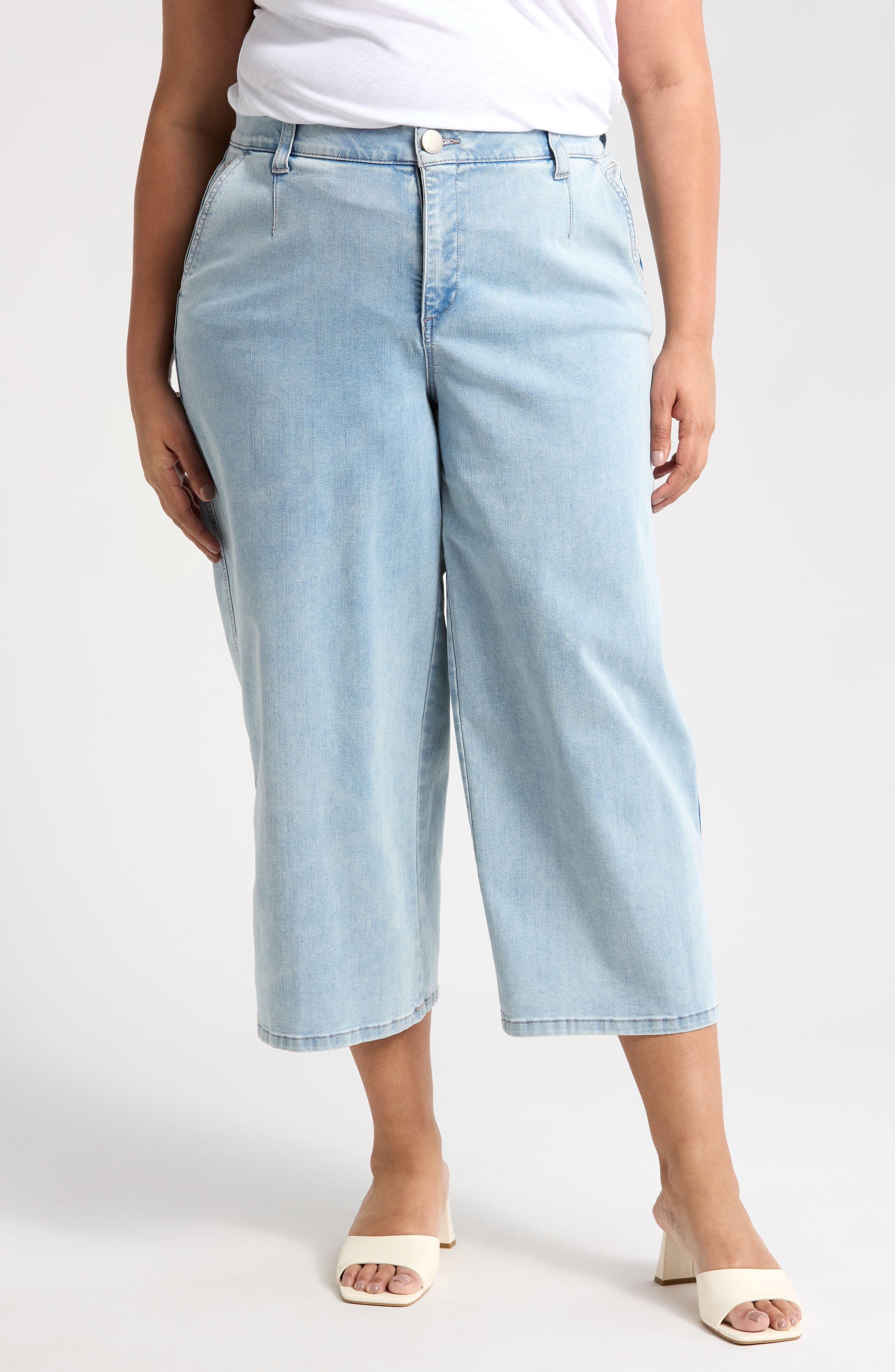Democracy Crop Wide Leg Boyfriend Jeans