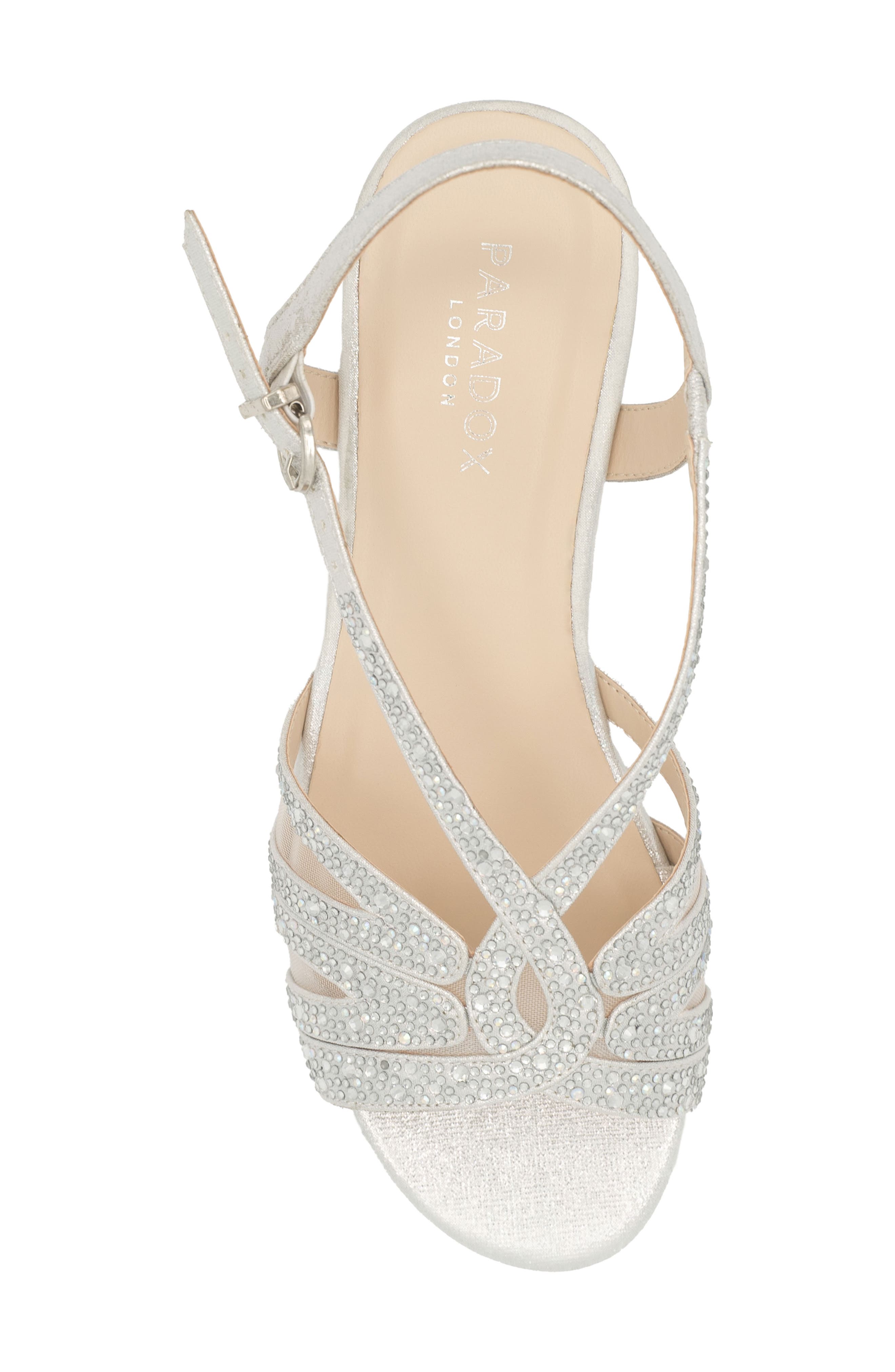 Paradox London Pink Quest Ankle Strap Sandal, Alternate, color, Silver