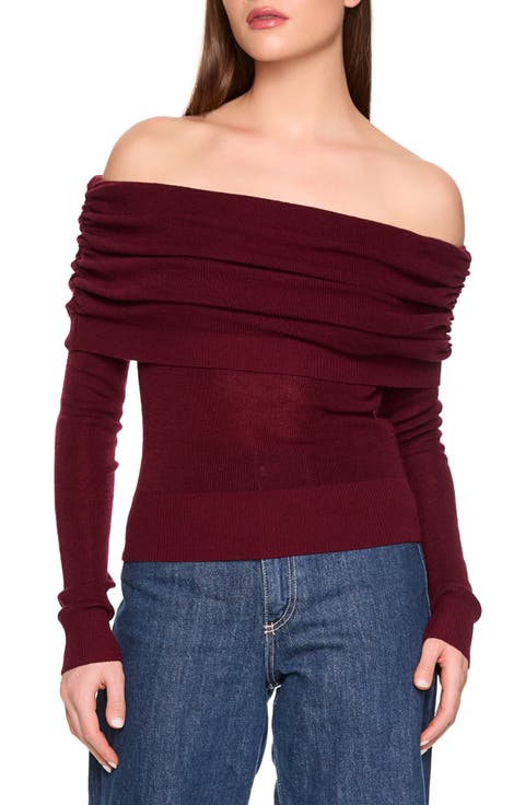 Off the Shoulder Merino Wool Sweater