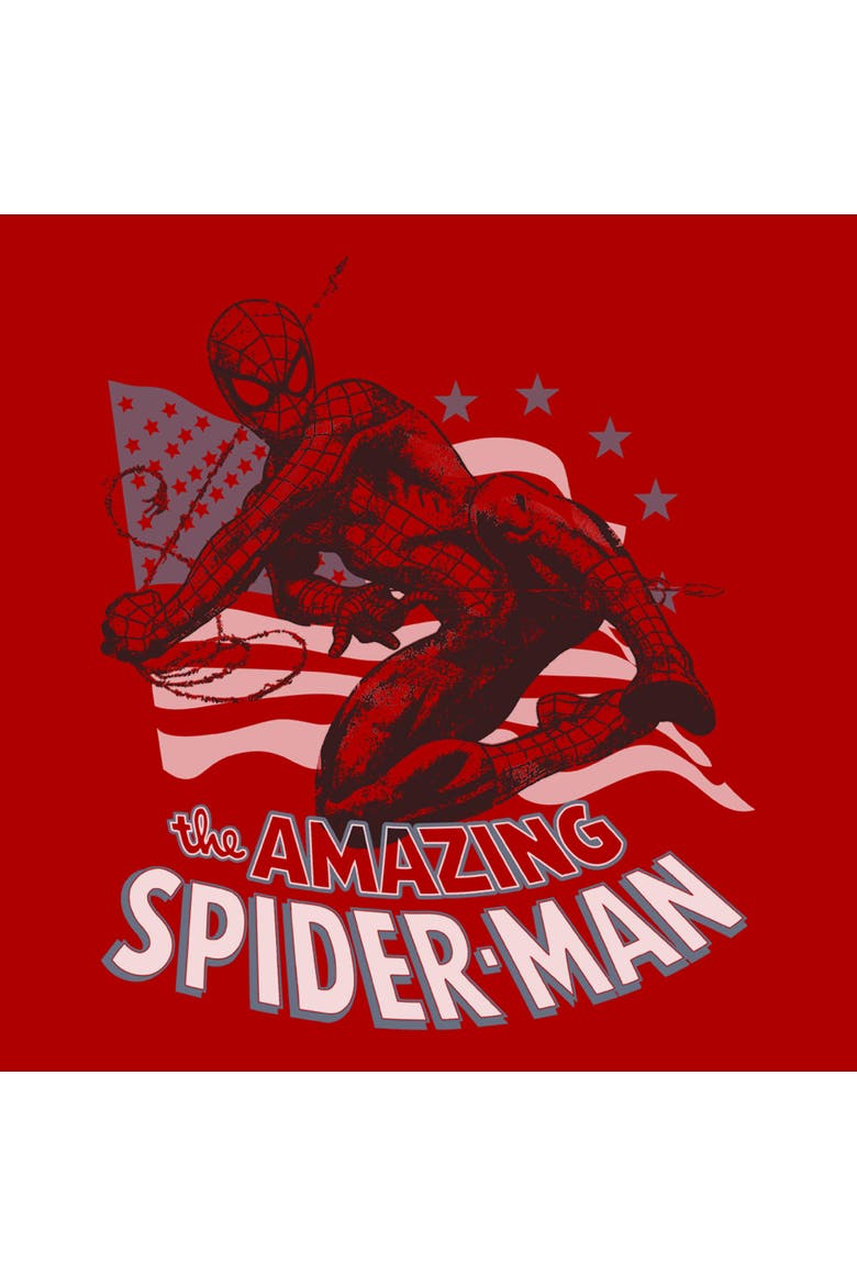 Men's Marvel Spider-Man The Amazing American Spidey  Graphic T-Shirt, Alternate, color, Red