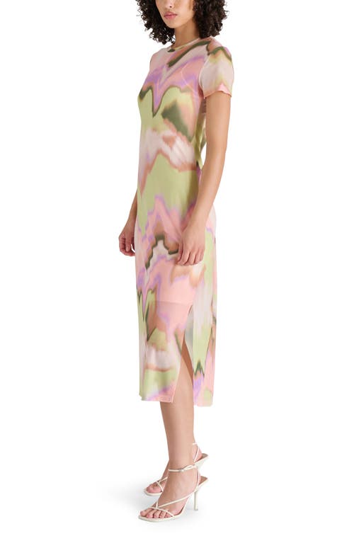 Steve Madden Mesh T-shirt Midi Dress In Mystical Tie Dye