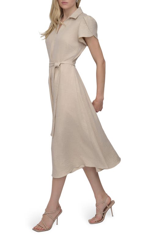 Shop Dkny Midi Shirtdress In Beige